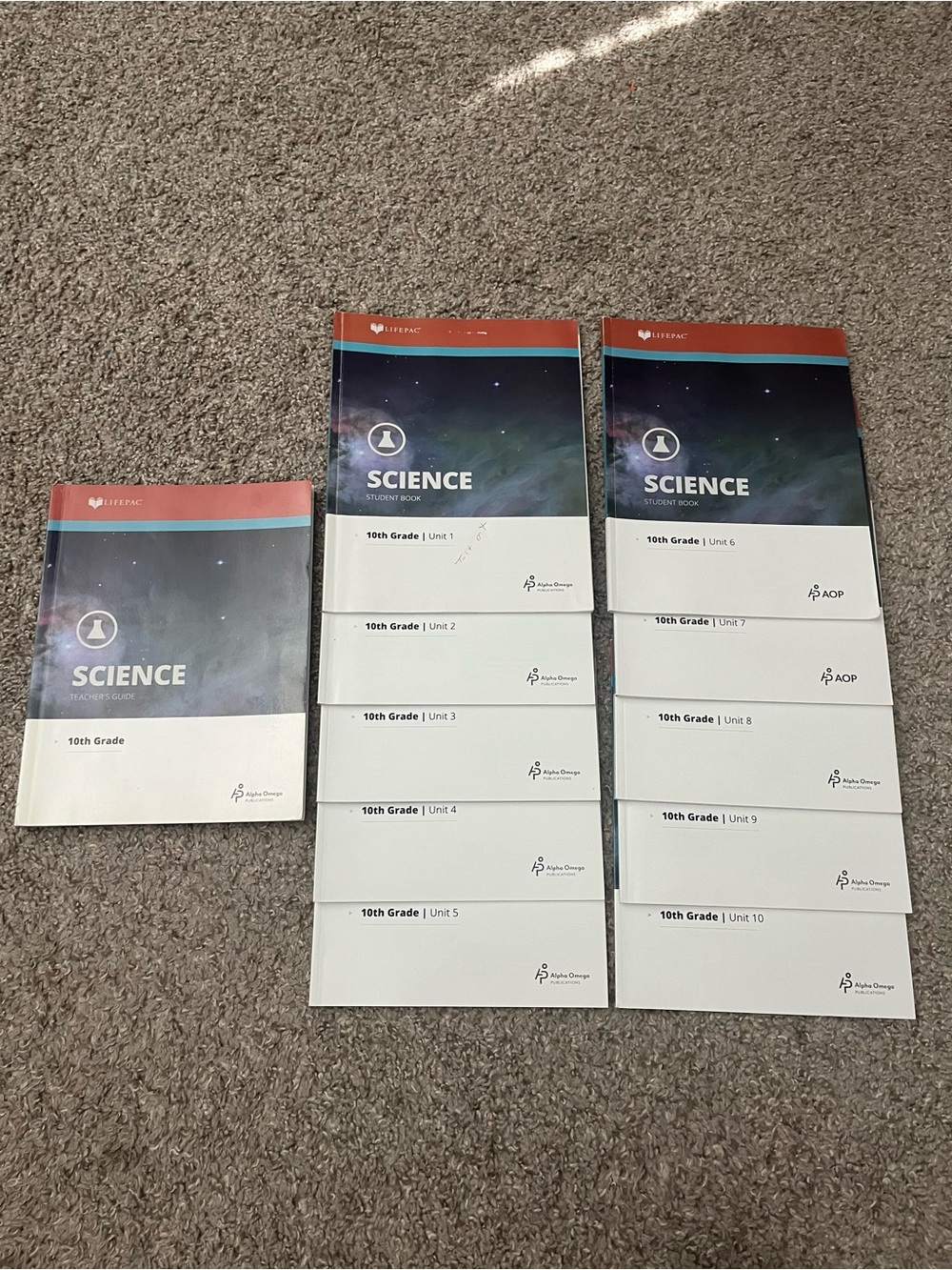 AOP 10th Grade Science Student Book Set and teachers guide